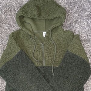 VS Pink Quarter Zip Sherpa Hoodie